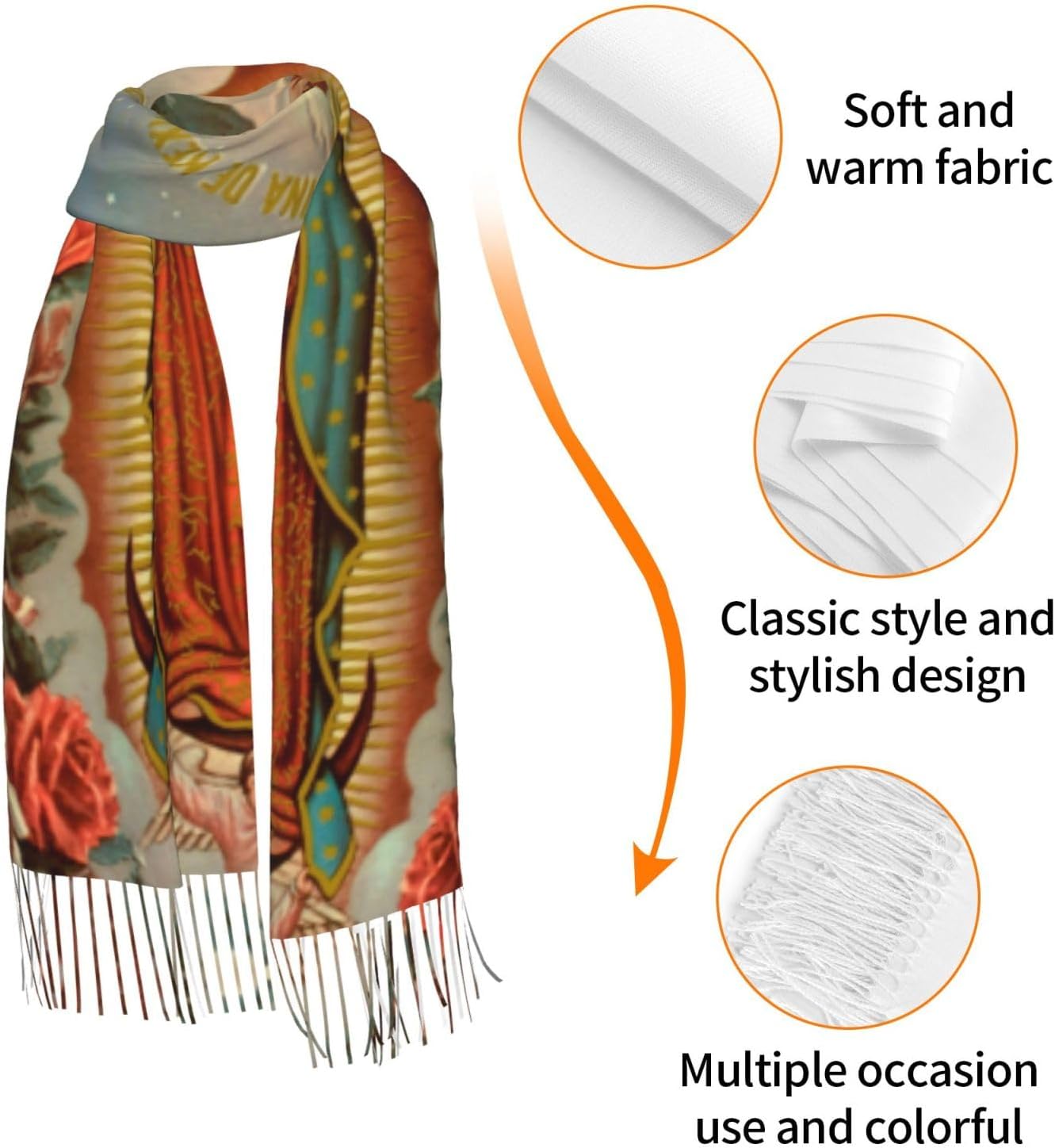 Scarf Soft Fringed Warm Scarf Long Shawl Wraps For Women
