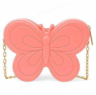 SHAKTISM Butterfly Crossbody Bag for Girls, Cute Kids Shoulder Purse with Gold Chain, Stylish Mini Handbag for Parties, Tr...