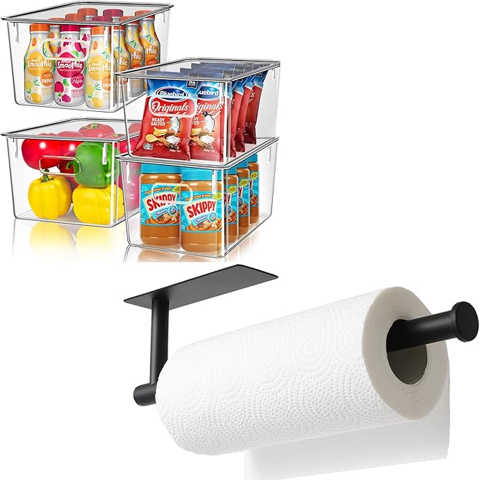Kitchen Organization Clear Storage Bins Paper Towel
