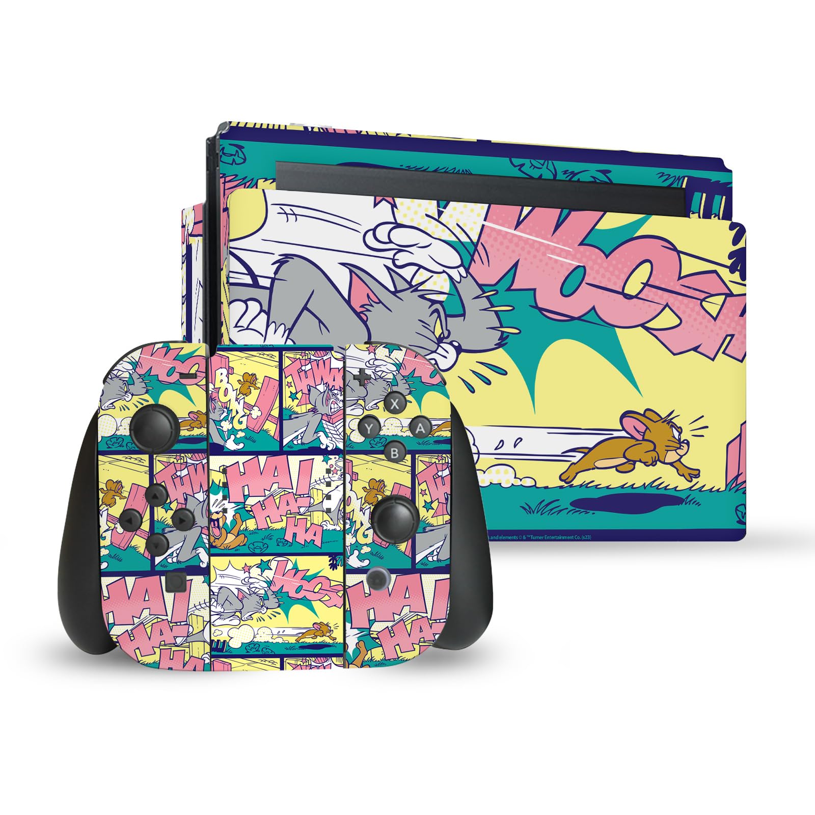 Autocollant Vinyle de Jeu Tom and Jerry Peau Console Nintendo Switch Manettes Joy-Con Dock