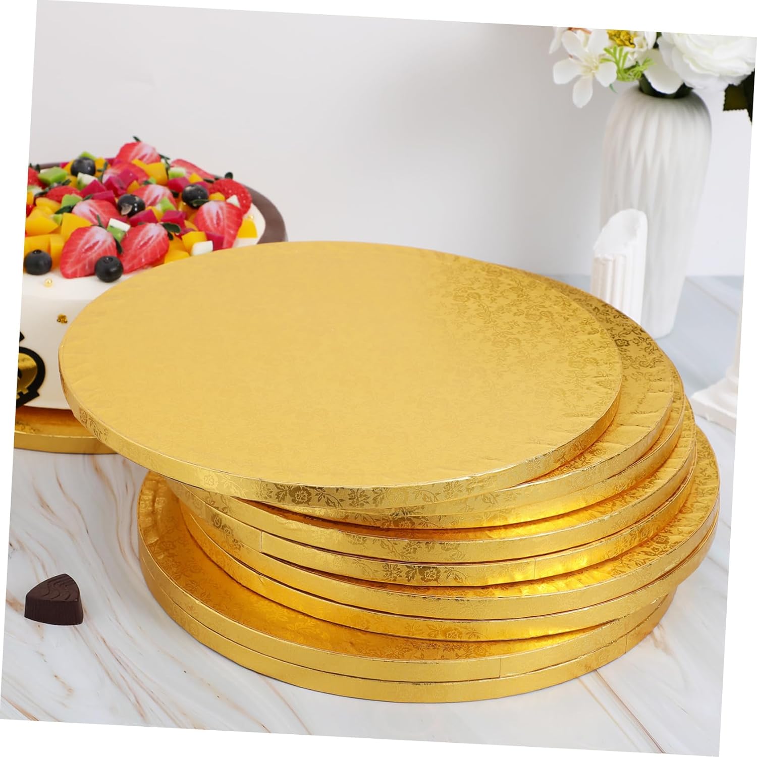10pcs Round Cake Trays Cupcake Stand Cake Boards Dessert Table Stands Boards