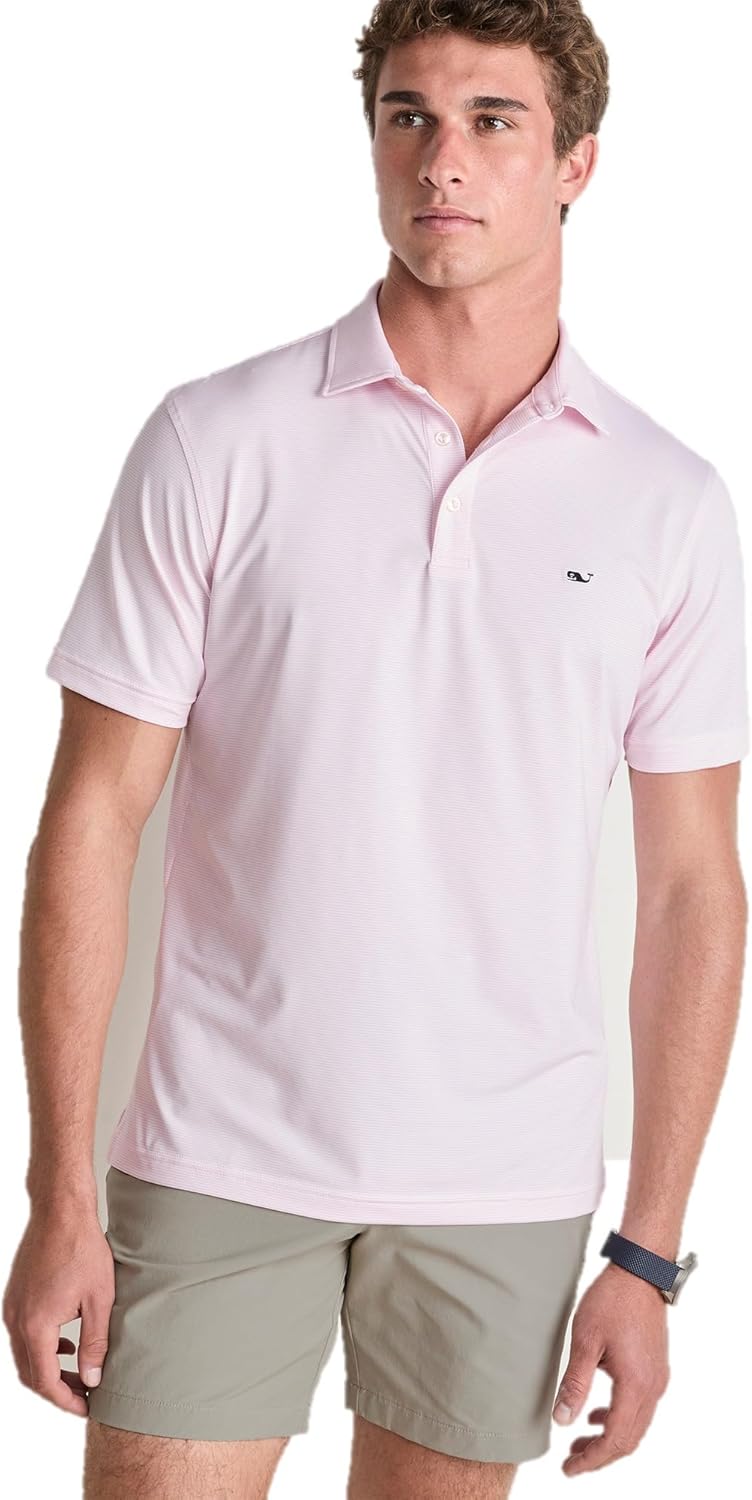 Vineyard Vines Mens St. Jean Stripe Sankaty Performance Polo