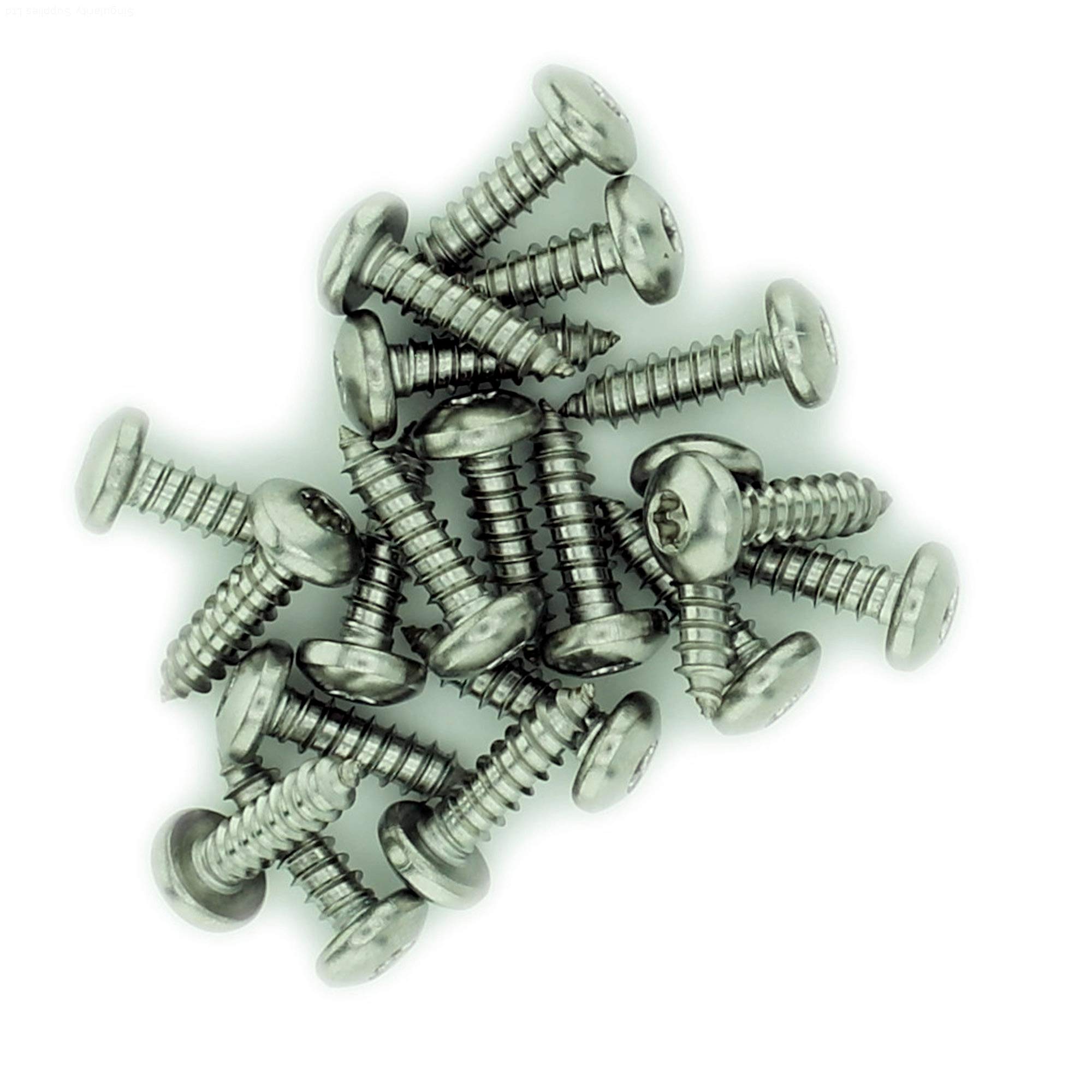 Singularity Supplies Silver/Metallic No.4 X 0.25 (2.9Mm X 6.5Mm) Tx Pan Self-Tapping Screw - Stainless Steel (A2) (Pack Of 20)