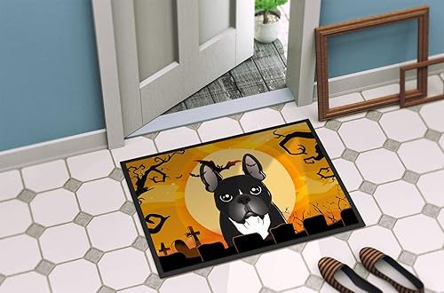 Miniatura 4 de Caroline's Treasures BB1785MAT - Tapete de Halloween con diseño de bulldog francés de 18 x 27 pulgadas, para interiores y exteriores, para entrada,