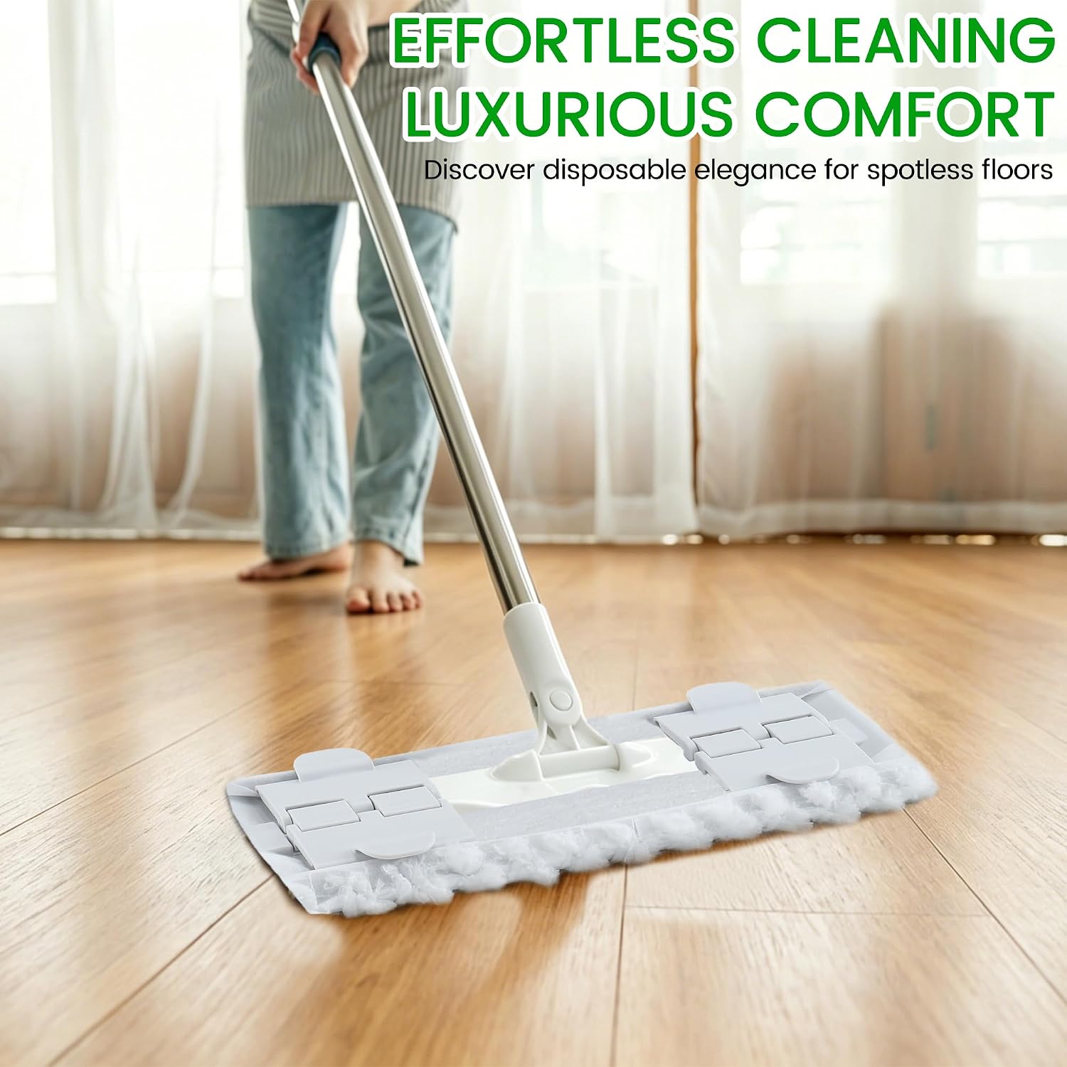 Aodaer 60 Count XL Heavy Duty Dry Sweeping Cloth Compatible with Swiffer Sweeper Microfiber Duster Mop Pads Cloth X-Large Dry Pads Refills for Multiple Surface Cleaning Floor Dust and Pet Hair