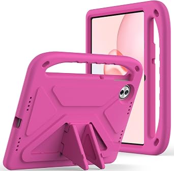 Kids Case Compatible with Honor Pad 10 12.1" 2025, Lightweight EVA Shockproof Stand Protective Case, Kid Friendly Cute Tablet Cover Compatible with Honor Pad 10 12.1 inch TabletRose Red