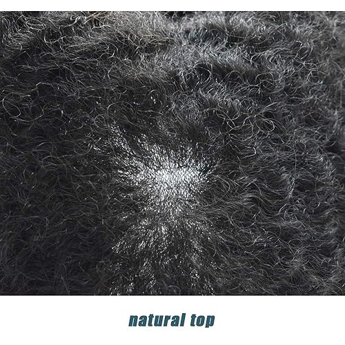 Miniatura 8 de Hair Wonders Afro Toupee para hombres negros inyectado PU Afro Weave unidad de cabello negro hombres brasileños sistemas de reemplazo de cabello