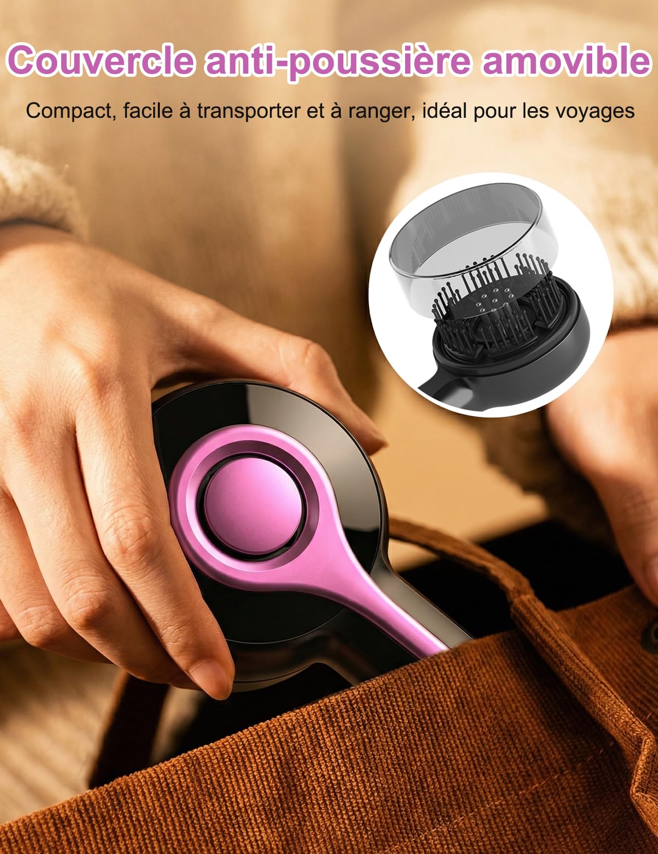 EMS Comb Brosse de massage électrique 2 en 1 pour cuir chevelu | 66 dents de massage, 8 dents de conduction d'huile, 1400 mAh, Portable, 3 niveaux de massage