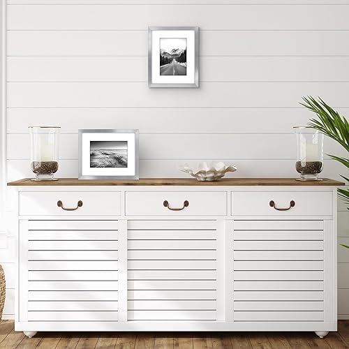 Vista 704 de Americanflat Portarretratos de 8 x 12 pulgadas con plexiglás pulido, juego de 2 portarretratos de 6 x 8 pulgadas con paspartú o para fotos de 8 x 12