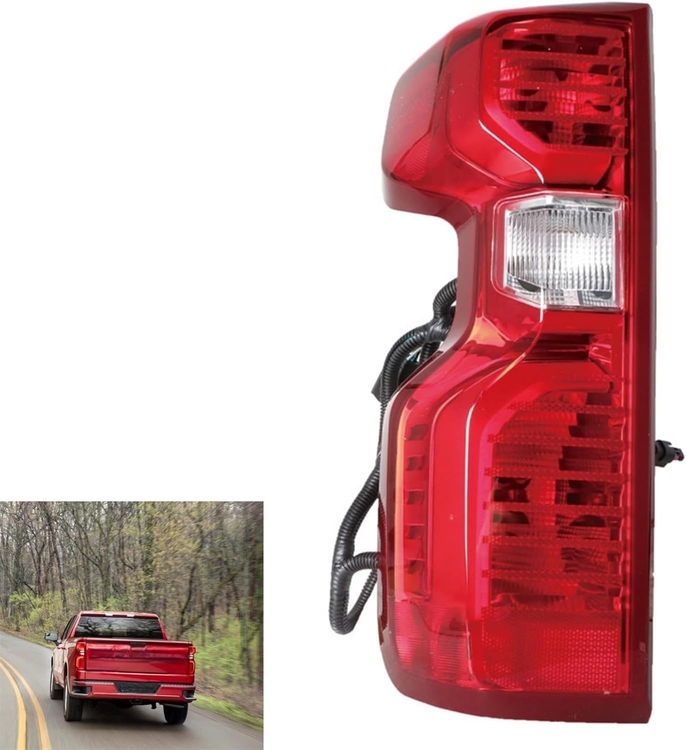 1-Pc Tail Light Brake Lamp Left Side Rear Direct Replacement for Silverado 1500 2500HD 3500HD 2019-2023