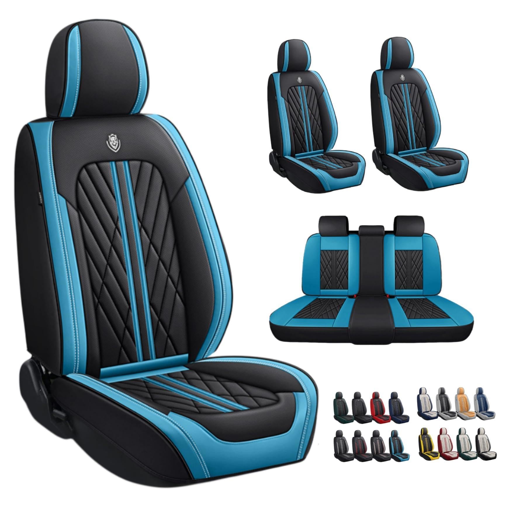 ANKIV Premium Nappa Leatherette Car Seat Cover Set Custom Fit for Toyota Prius 2003-2023 2024 Water-Proof Breathable Faux Leather Seat Cushion