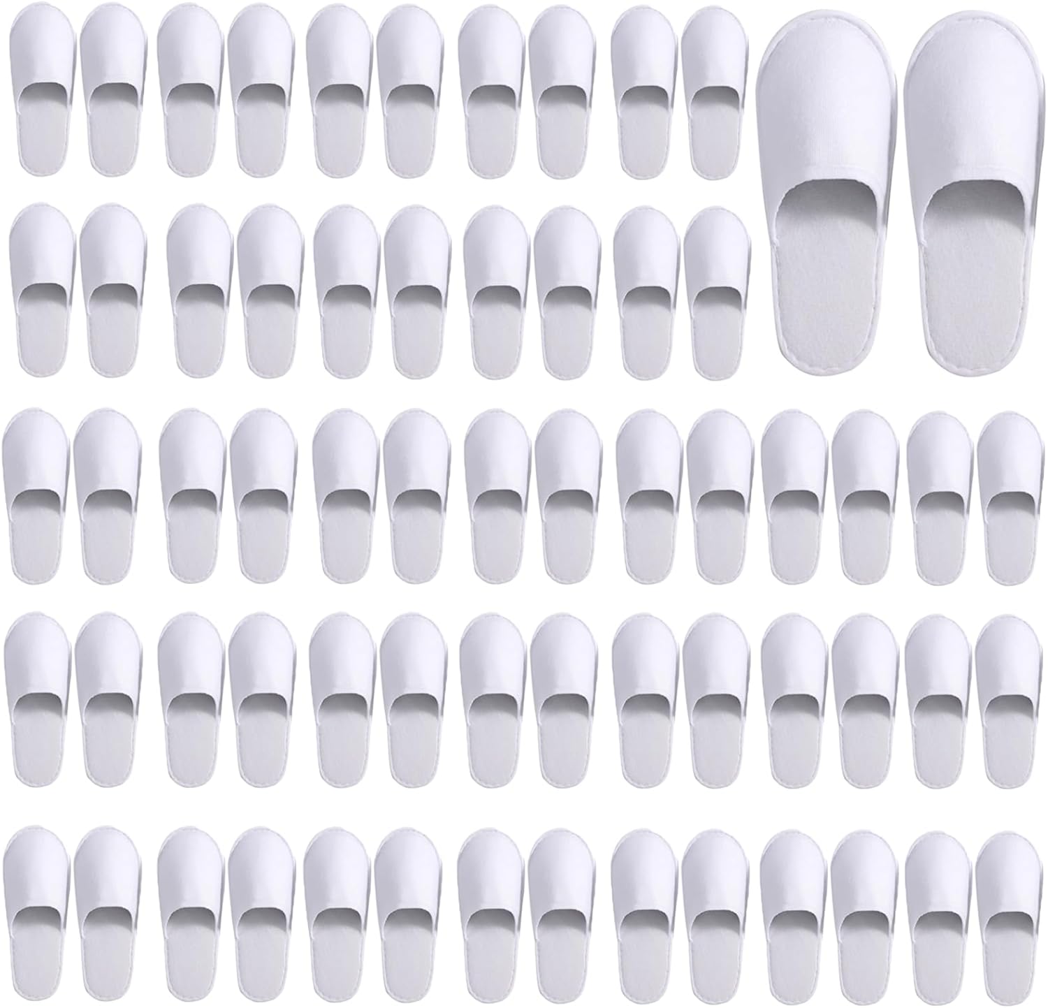 Disposable Slippers for Guests, 32 Pairs House & Spa Hotel Slippers for Women Men, EVA Slip-Resistant Sole Indoor Slippers bulk for Travel, Shoeless Home(White)