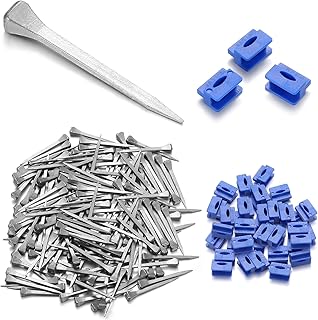 Zonon 150 Pcs Stained Glass Making Tool Set 100 Horseshoe Nails and 50 Glass Stop Blocks for Making Stained Panels