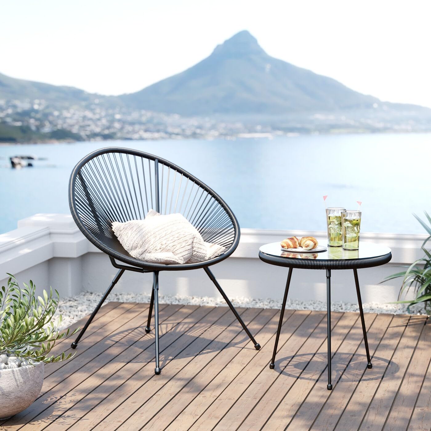 Kare Salon de Jardin Acapulco Noir Design