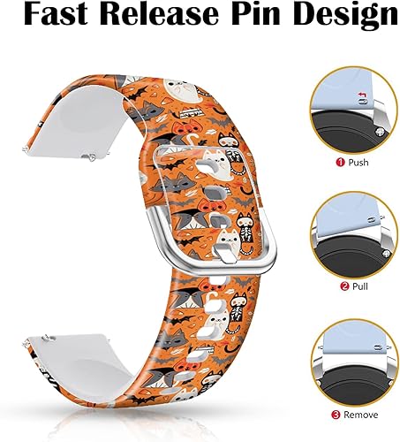 Miniatura 2 de Correa de silicona floral de Navidad de 0.787 pulgadas compatible con Samsung Watch Active 2 de 1.575 pulgadas, 1.654 pulgadas, correa de repuesto