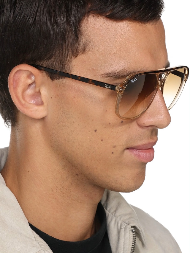 Ray Ban Bill RB2198 60mm Unisex Pilot Sunglasses - Havana / Brown Gradient Lens Ray-Ban Bill RB2198 Havana/Brown Polarised Glass 60 Size main image 4