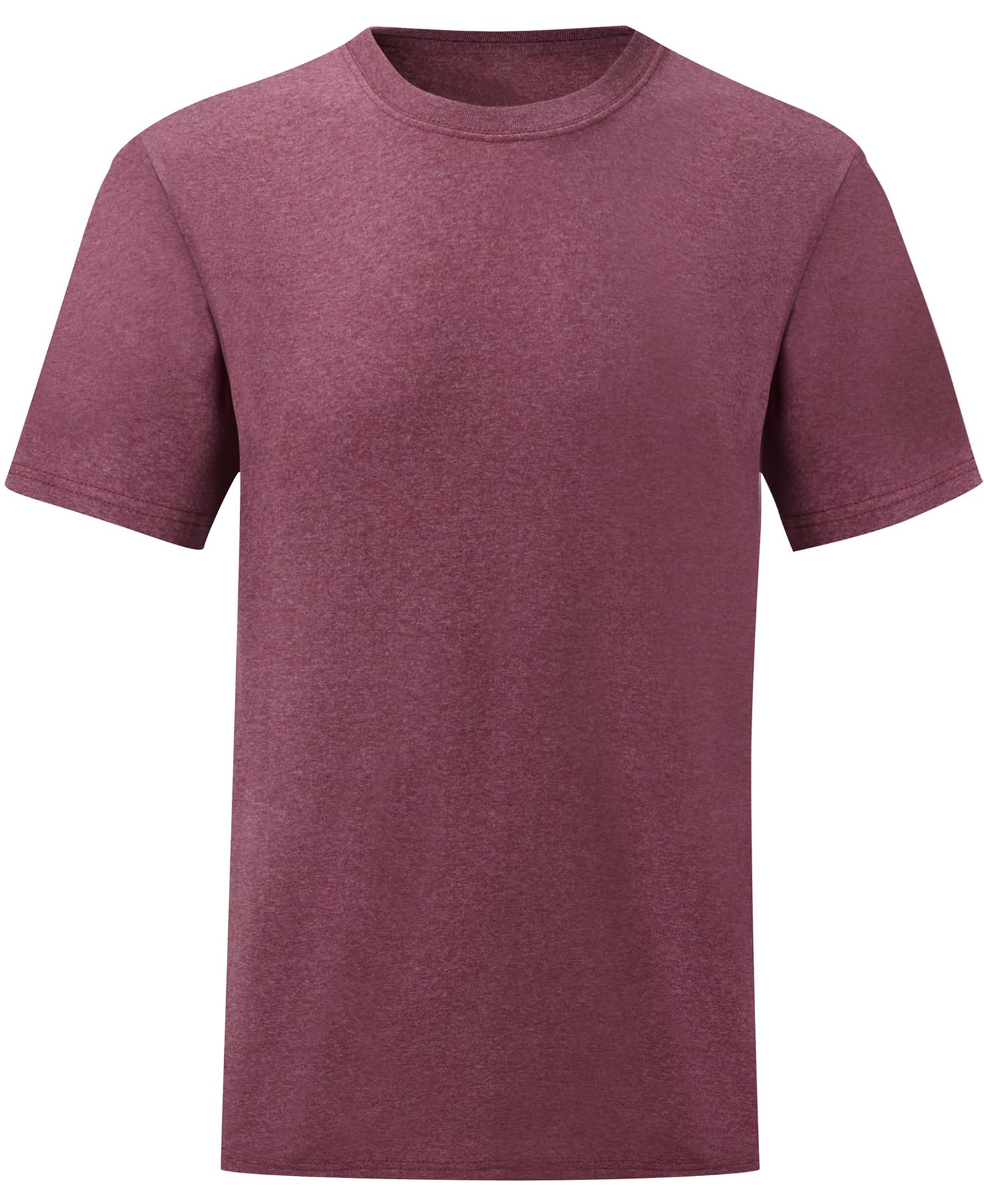 COOZO Men's Valueweight Short Sleeve Plain T-Shirt - Heather Burgundy - L