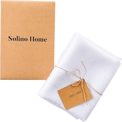 Miniatura 5 de Solino Home White Linen - Juego de 2 paños de cocina de lino 100% puro, 17 x 26 pulgadas, lavables a máquina y hechos a mano de lino europeo