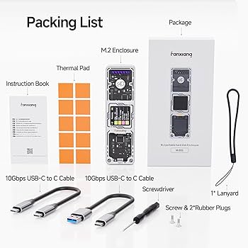Amazon.com: fanxiang SSD Enclosure, USB 3.2 Gen 2 (10 Gbps), M.2