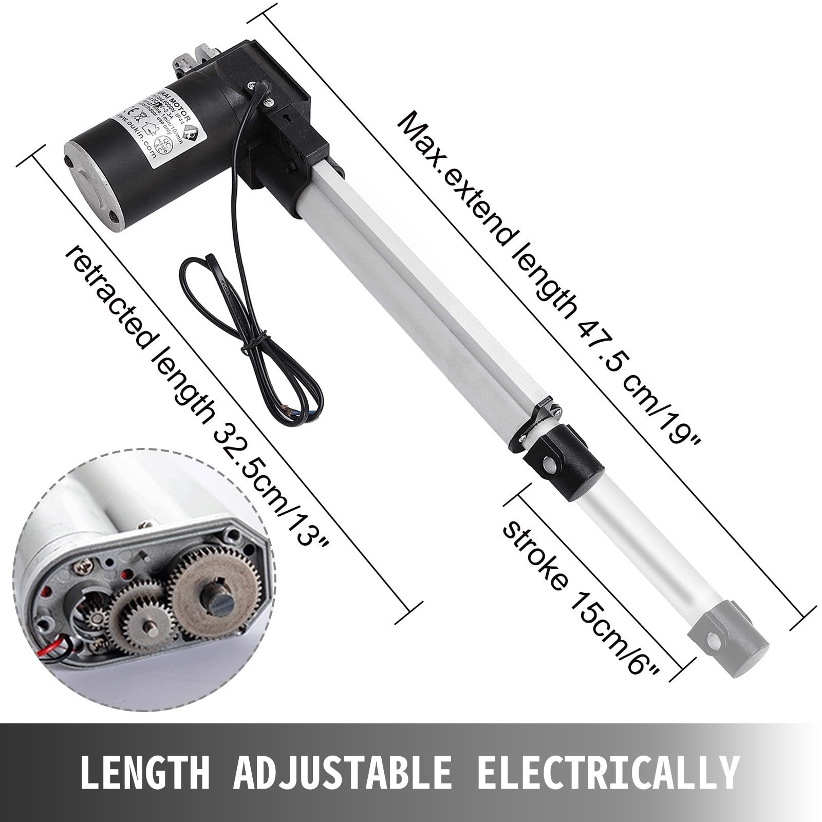 6000N 12V siłownik liniowy elektryczny sterownik silnika liniowego + wspornik montażowy do automatyki domowej Sofa Recliner Lift Motor Zapewnienie Stabilności