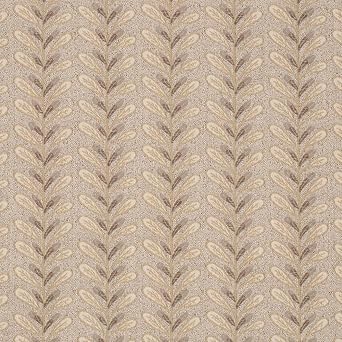 Brown Abstract Leaves Woven Pattern Upholstery Fabric by The Yard - SKU Echo Flax