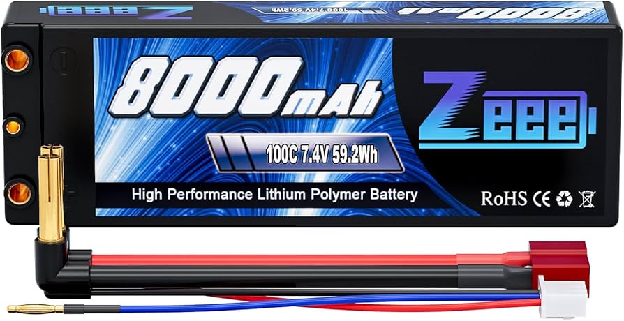 Amazon.com: Zeee 2S 8000mAh Lipo Battery 7.4V 100C Hard Case Lipo