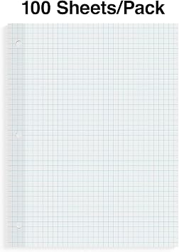 STAPLES Graph Ruled Filler Paper, 8.5 x 11, White, 3Pack