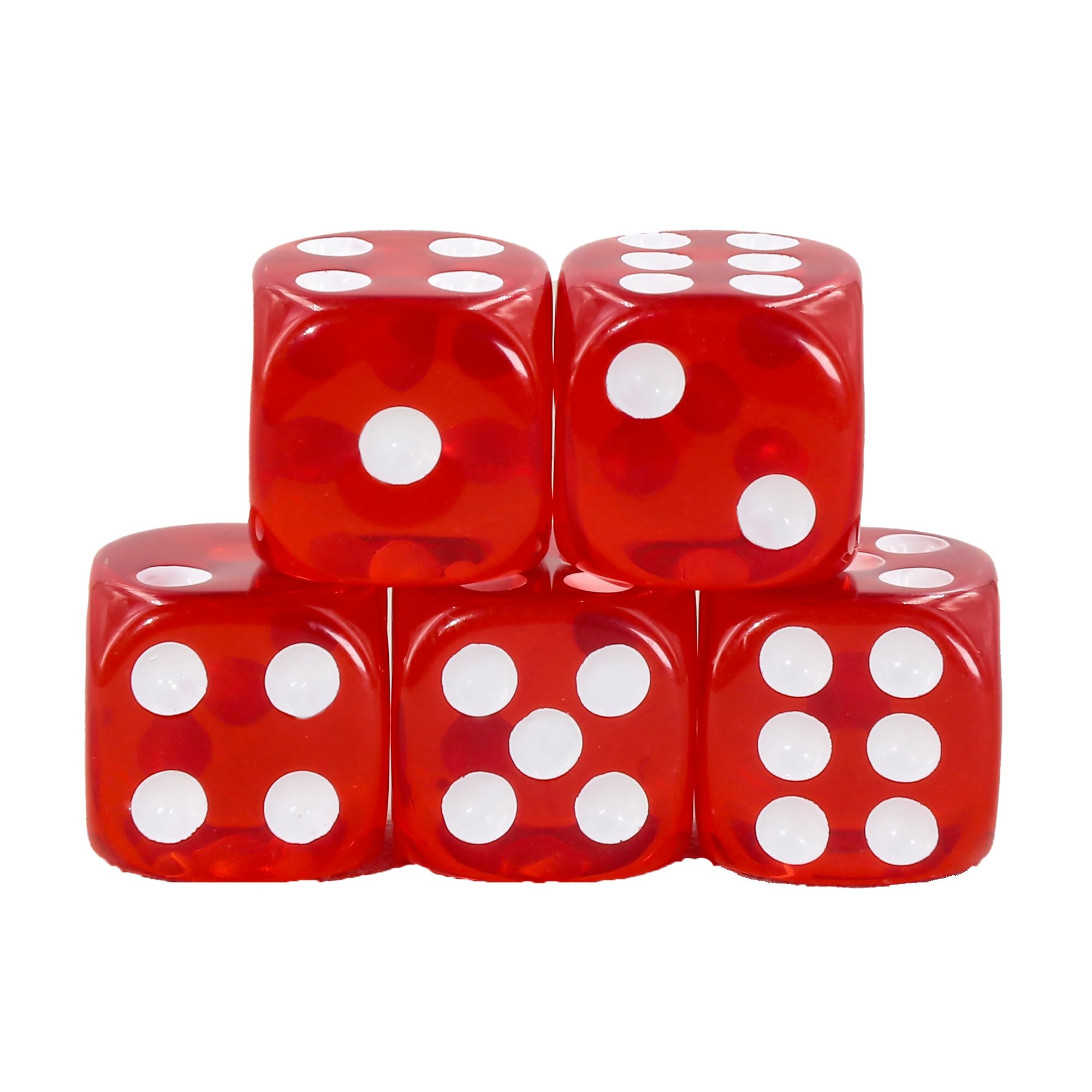 Epic Forge - Set of 5 Six-Sided Dice – Transparent Red