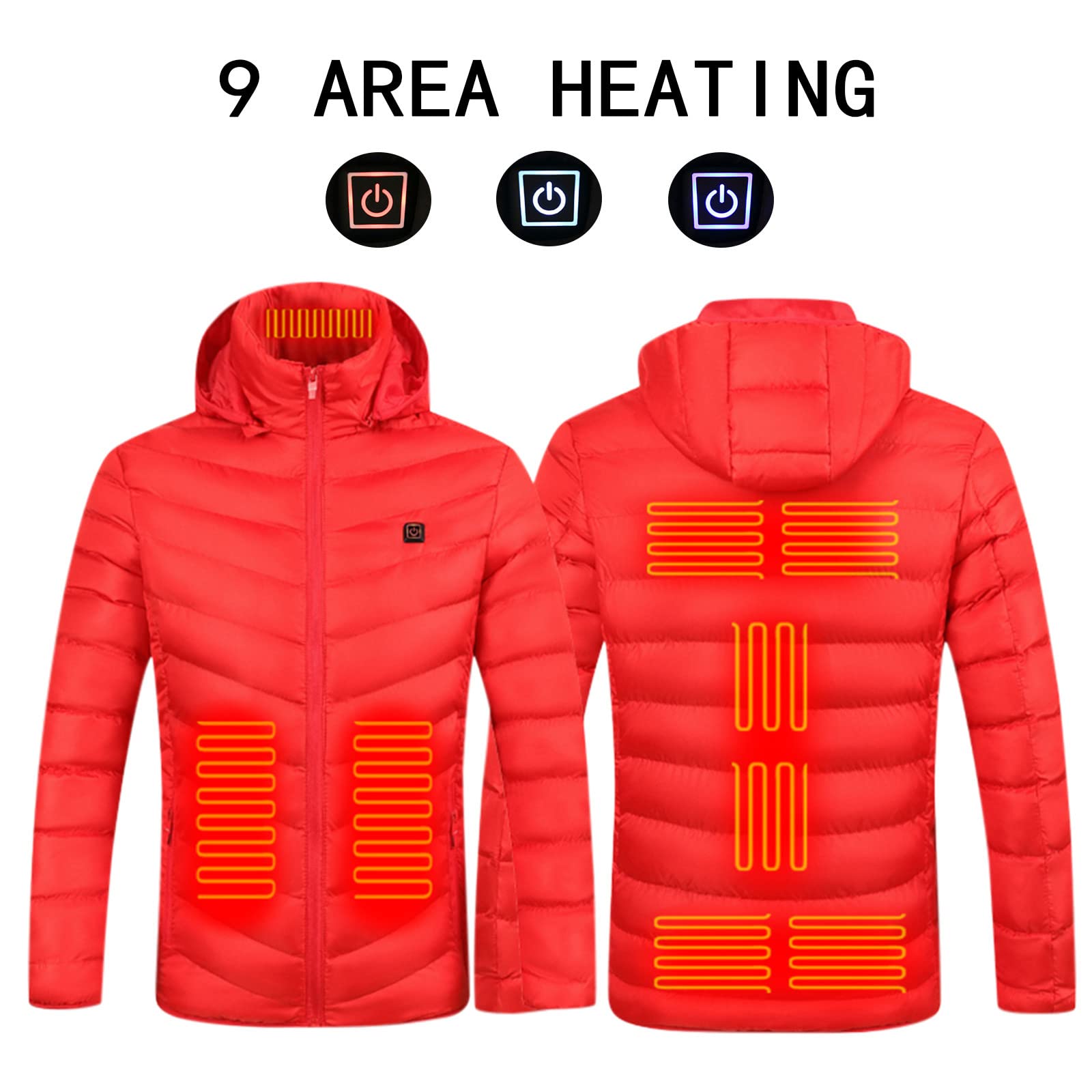 Chaleco Calefactor USB 9 Piezas Hombre Y Mujer Calefacción Abrigo Calefactado Algodón Calefactable Camiseta Amarilla Camisetas Interiores Tallas Grandes Blusa Fiesta Camisas Tunica
