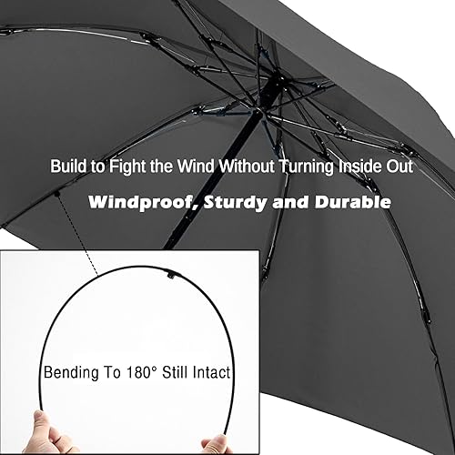 Miniatura 4 de LANBRELLA Paraguas a prueba de viento compacto paraguas de viaje Auto abrir cerrar para lluvia