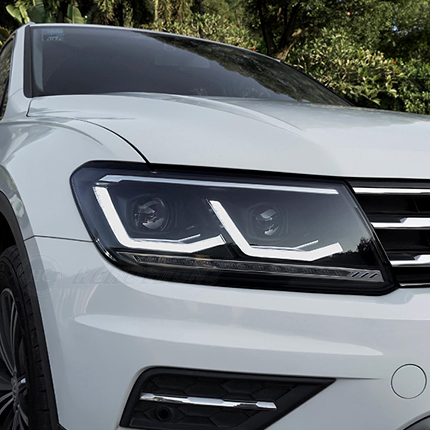 HCMOTIONZ LED Headlights Assembly Compatible with VW Tiguan 2018-2021 Sequential Turn Light & NO Start Up Animation Passenger & Driver Side 2pcs