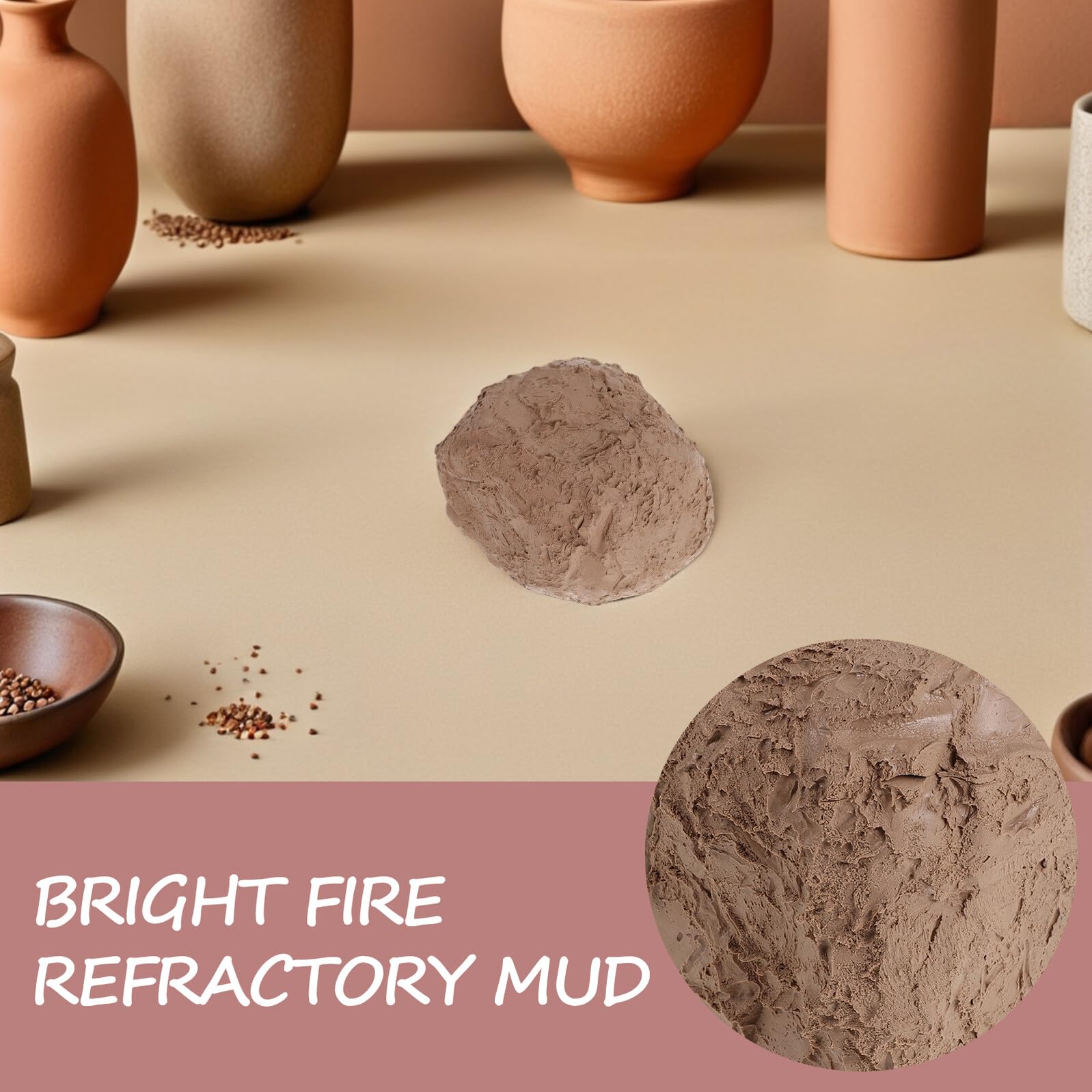 Argilla per Ceramica Resistente al Calore 1.1 Lbs per Modellare e Unire, per Studi Artistici e Fai-da-te a Casa