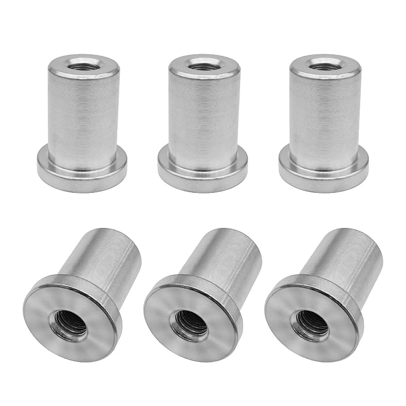 Porca soldável SyoLnKeo 1/2"-20 com rosca estendida para chassi – Kit com 6 unidades