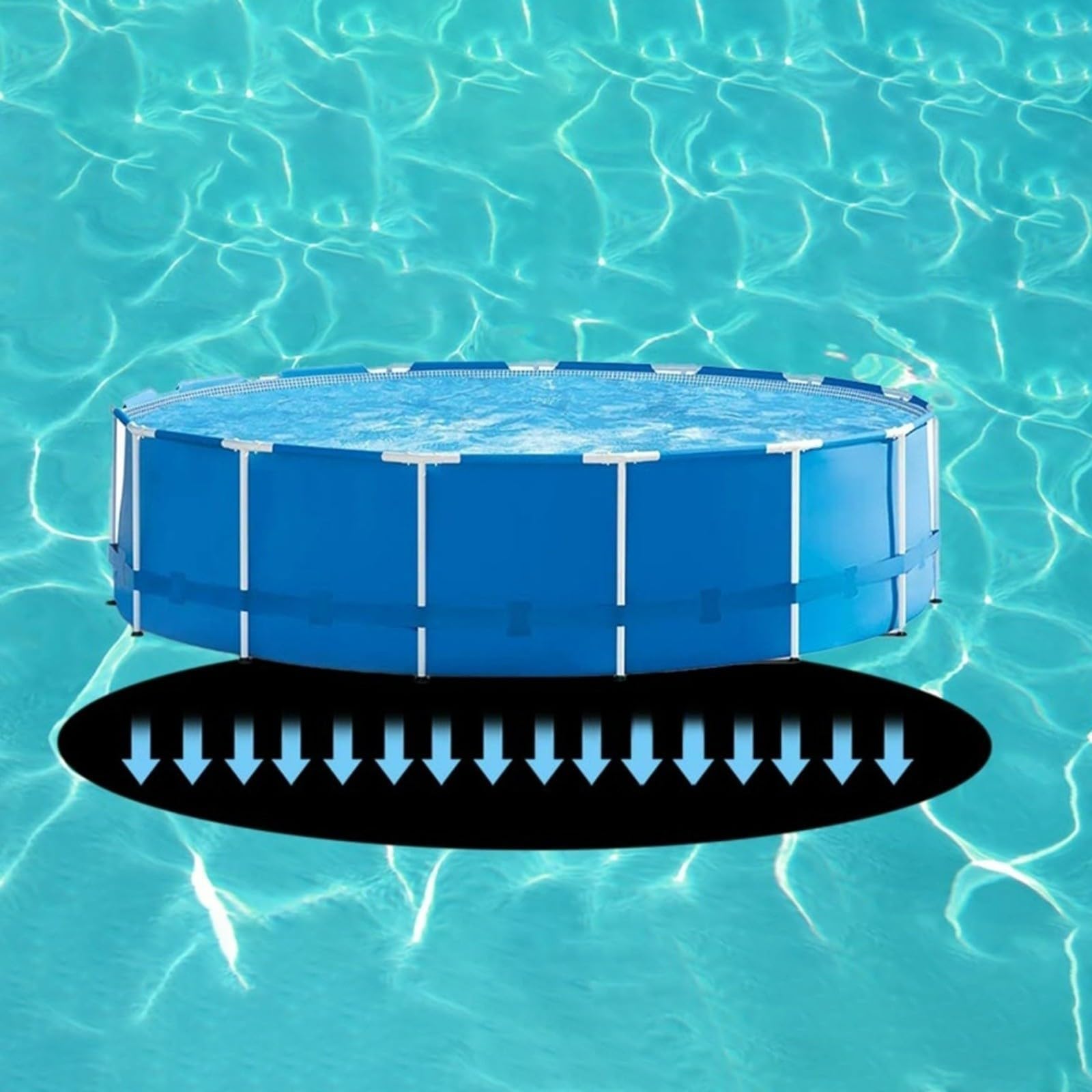 FACAIIO Tapis de piscine rond de, tapis piscine epais pour villa, cour, pour villas de loisirs 5.5 m