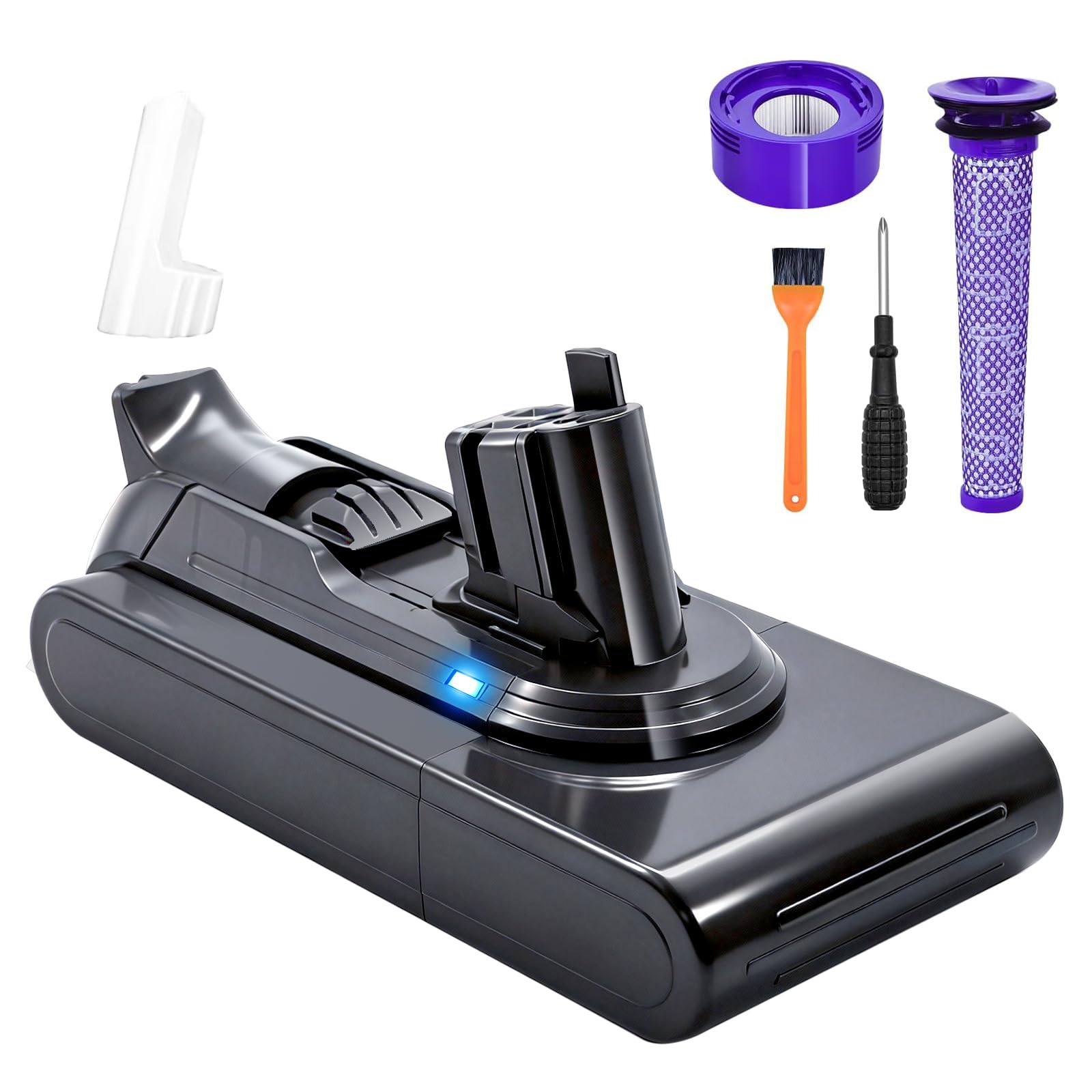 10000mAh Akku für Dyson V11 Serie, Neues Upgrade Hochkapazitäts Ersatzakku für Dyson V11 Absolute/Extra/Fluffy Extra/Origin/Animal Vacuum Staubsauger mit Voll Set Reparatur Werkzeug Kits