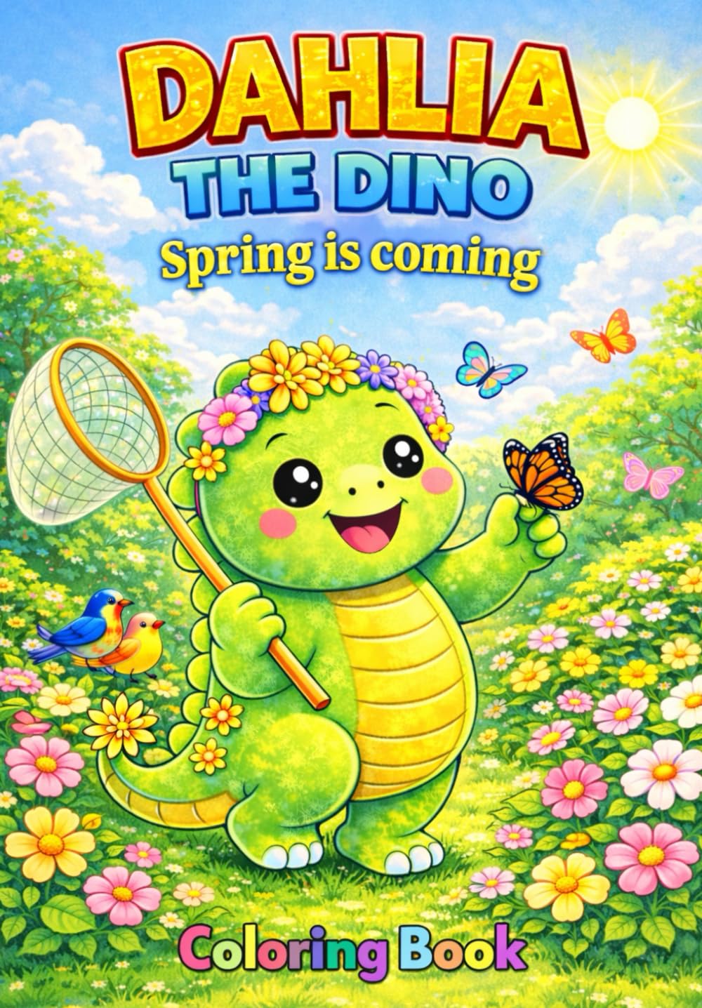 Coloring book: Dahlia the Dino: Spring is coming