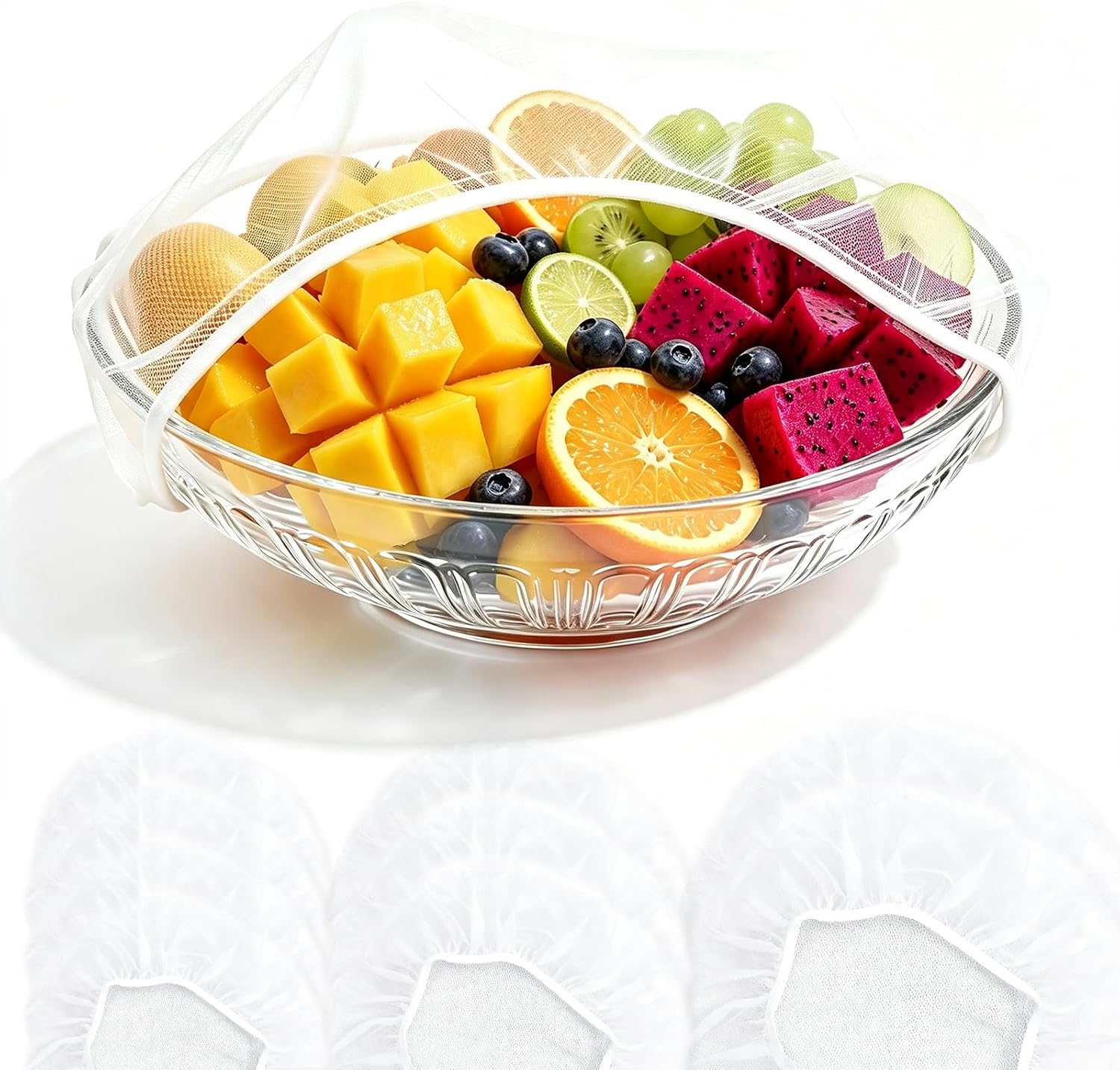 10Pack Mesh Food Covers, Elastic Reusable for Outside Bowls