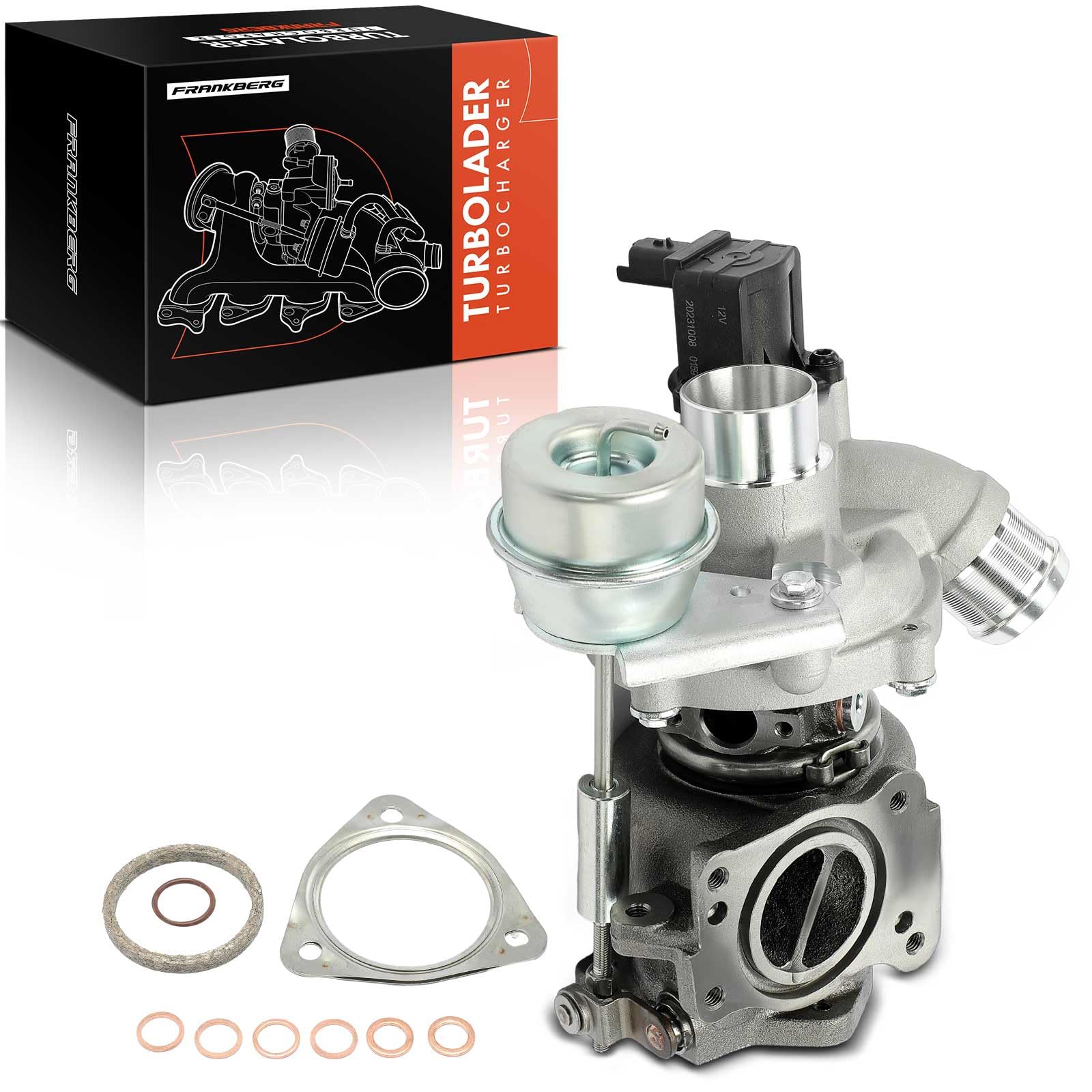 Frankberg Turbocompresor de gases de escape con juntas gasolina | V75807898001; Compatible con: C4 II NC, 508 SO I 8E, DS5, 308 II L3 LB LH LP LW, C4 I LC, C5 III Ruptura RW