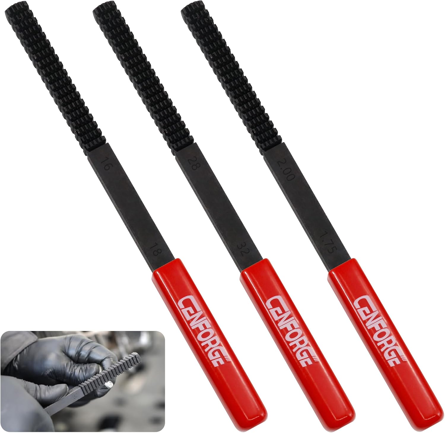 49PCs Thread Chaser Set, Metric & SAE Rethreading Tool Kit with 22 Taps, 24 Dies, 3 Thread Files - Universal Bolt Restorer in UNC UNF Metric Sizes for Automotive (Includes Portable Case)