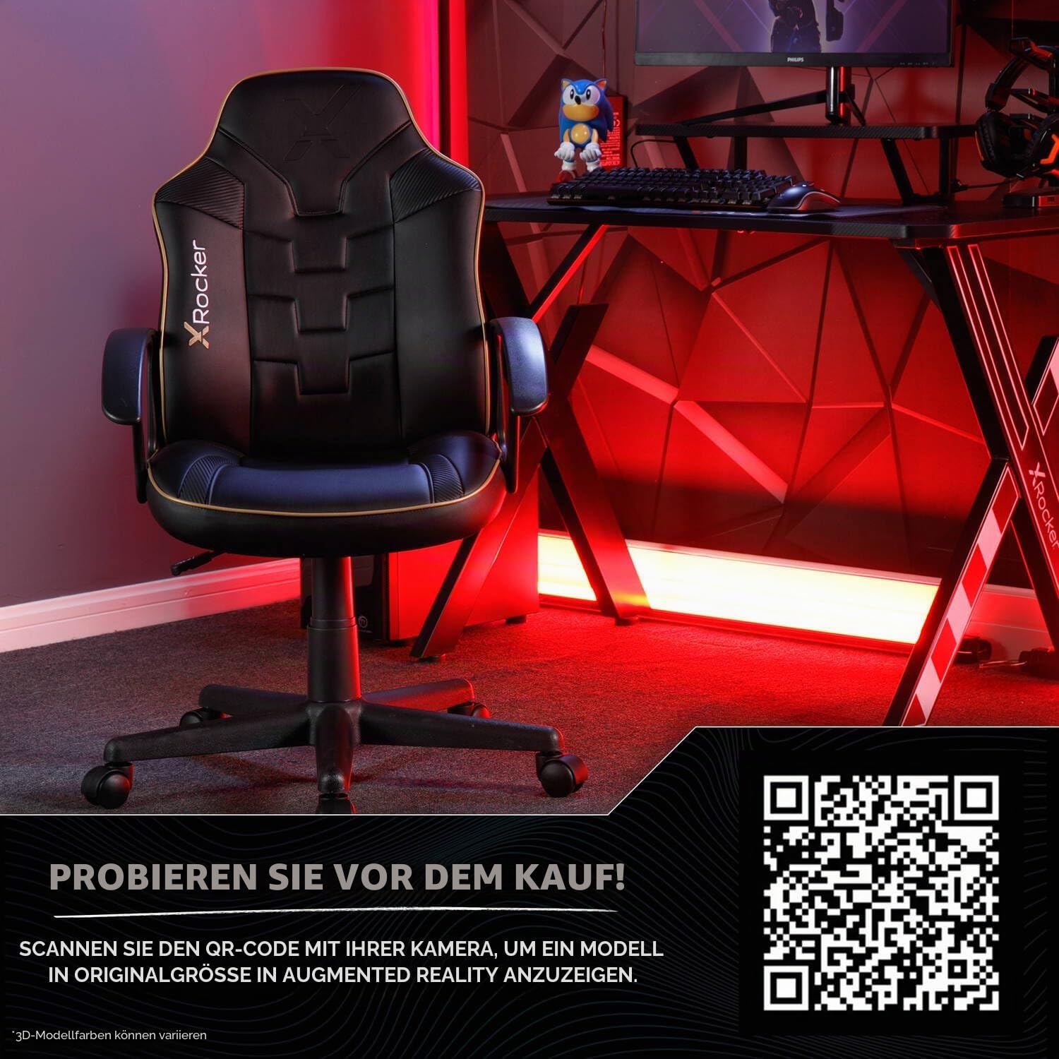 X Rocker Saturn Gaming Bürodrehstuhl für Kinder & Jugendliche