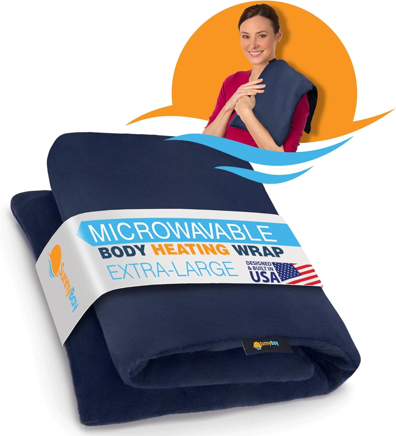 SunnyBay large microwavable heating pad with fleece cover