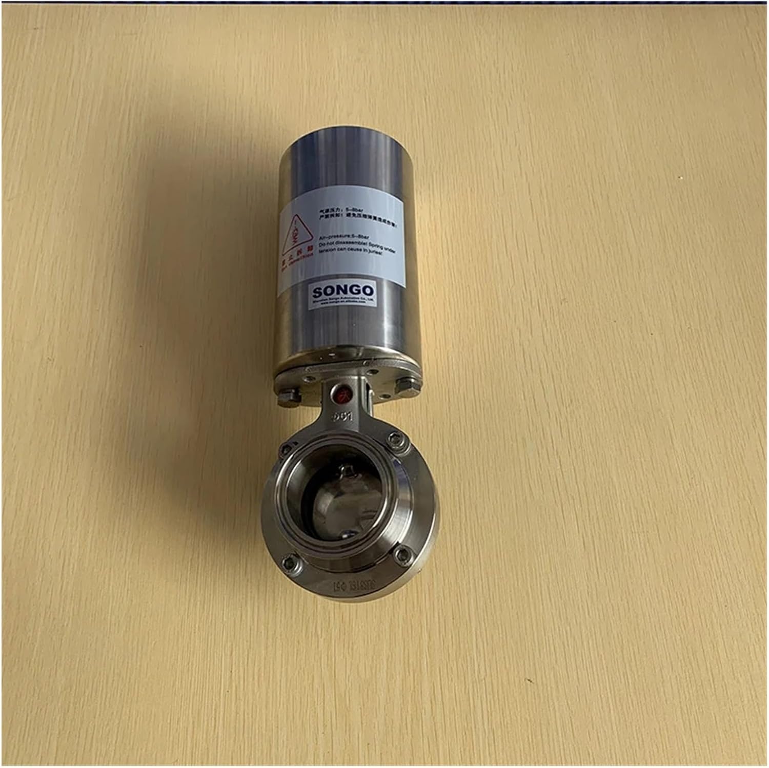 2 Inch Ss316l Stainless Steel Single-acting Pneumatic Welded Butterfly