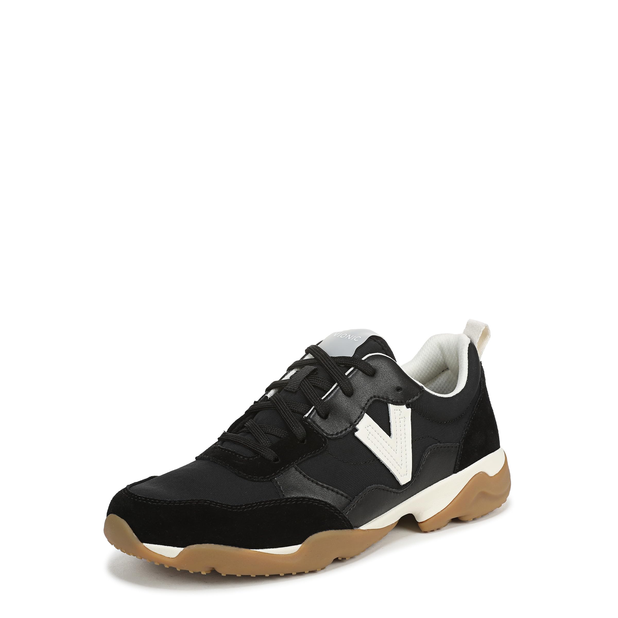 Vionic Femme Walk Slim Glide Basket, Cuir Noir, 38 EU Large