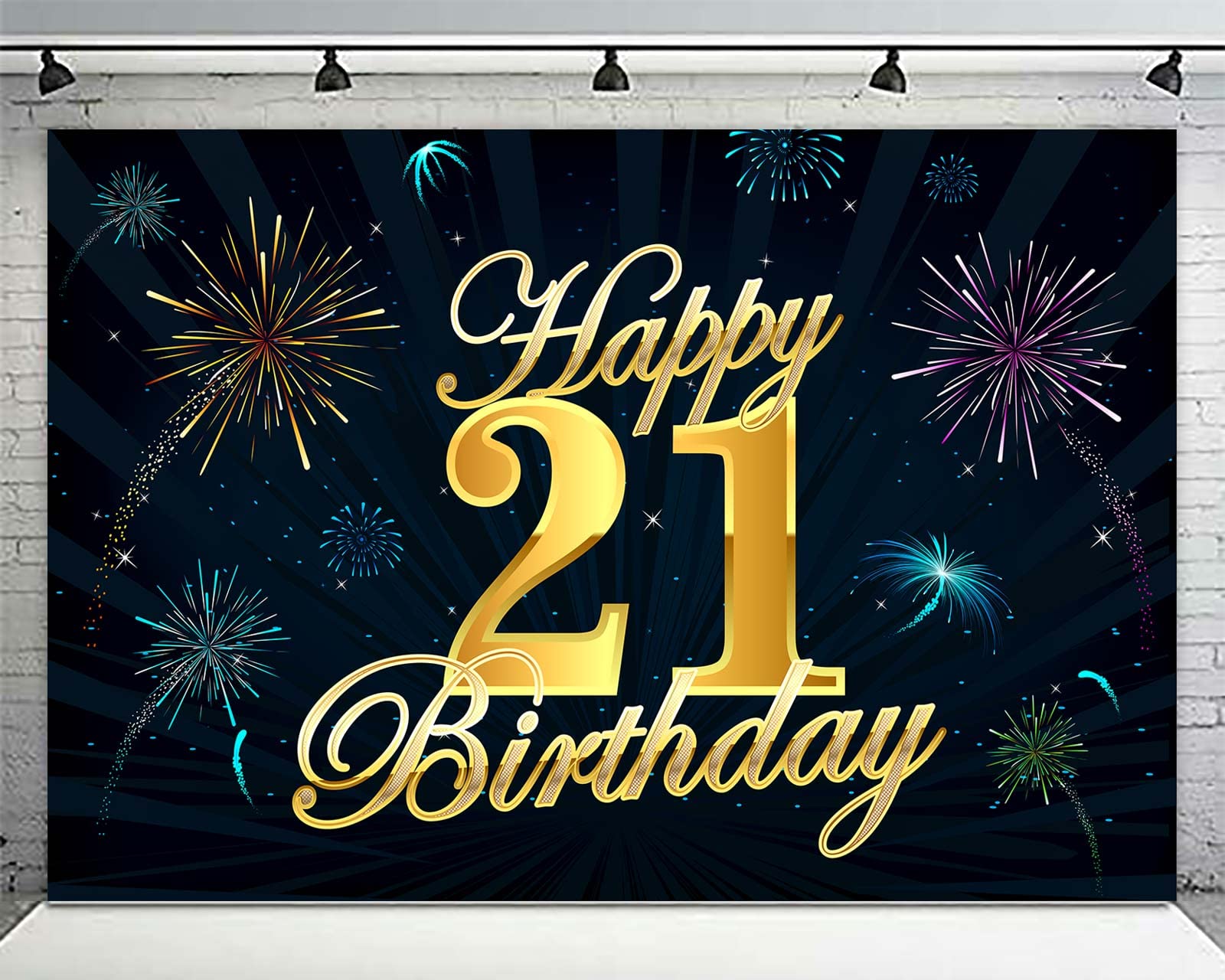 Amazon.com: Happy 21st Birthday Banner Backdrop Background