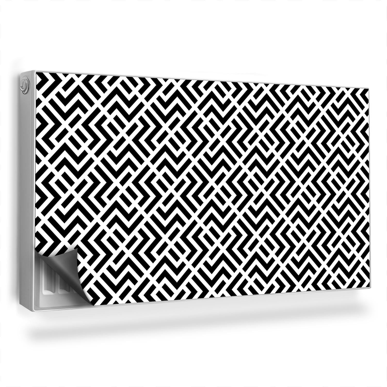 Cache-radiateur magnétique 110x60 cm au motif géométrique abstrait pour salon