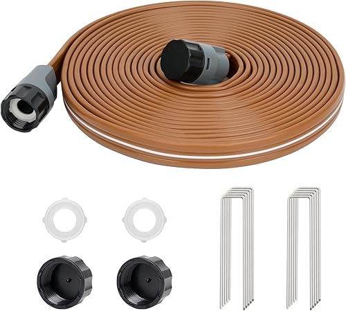 LINEX Manguera de riego de 30 pies para jardín, manguera de riego con agujeros, sistema de rociadores de alta eficiencia para césped y jardín con