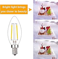 Vista 5 de Bombillas LED para candelabros equivalentes a 25 vatios, bombilla LED B11 de 2 W, base E12 blanca cálida de 2700 K, bombillas Edison regulables