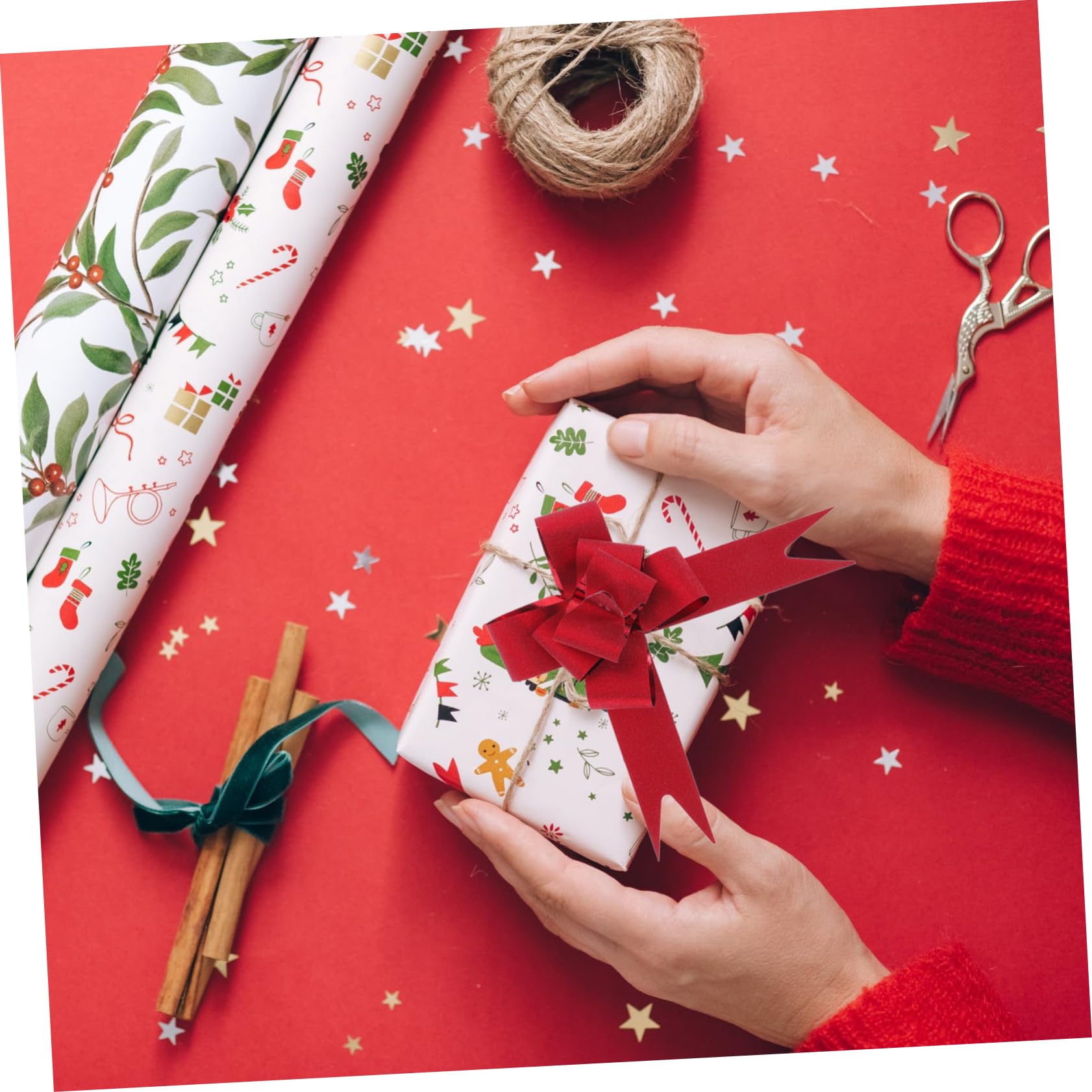 200 Stk. Geschenkschleifen Ziehschleifen Geschenkband Glitzer für Geschenkverpackung Weihnachtsdekoration Hochzeit Party Festliche Präsentbox Ornamente