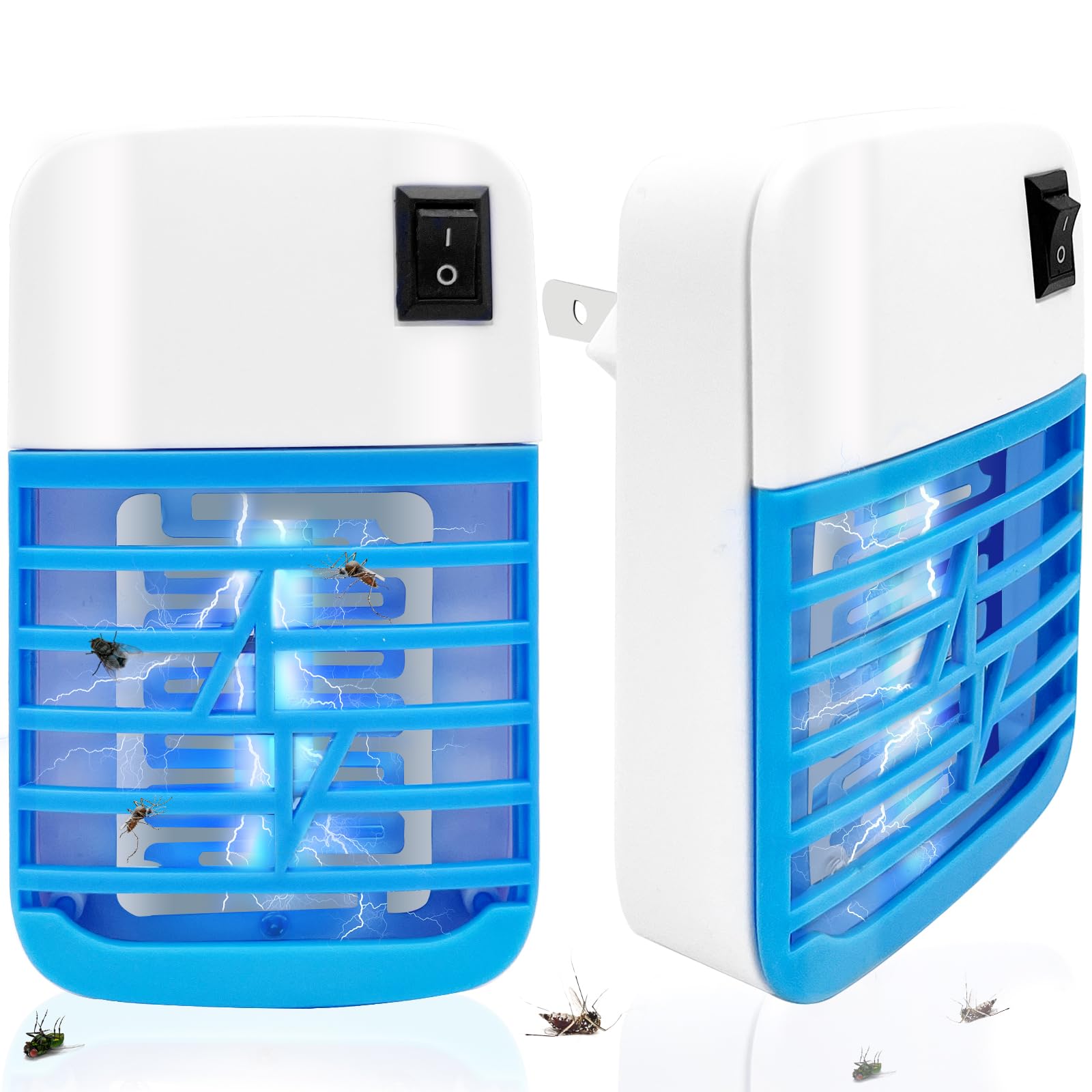Indoor Bug Zapper,2 PCS Fly Zapper Indoor,Insect Traps for Indoor with Blue Lights,Mosquito Killer for Kids & Pets,Bug Indoor for Living Room, Kitchen, Bedroom, Baby Room, Office (2 Pack)