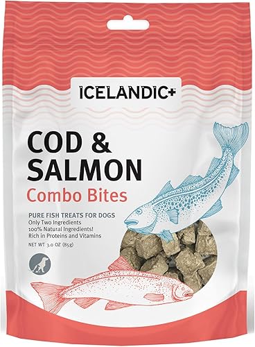 Vista 25 de Icelandic+ Bacalao y camarones Combo Bites Dog Treat Bolsa de 3.0 onzas